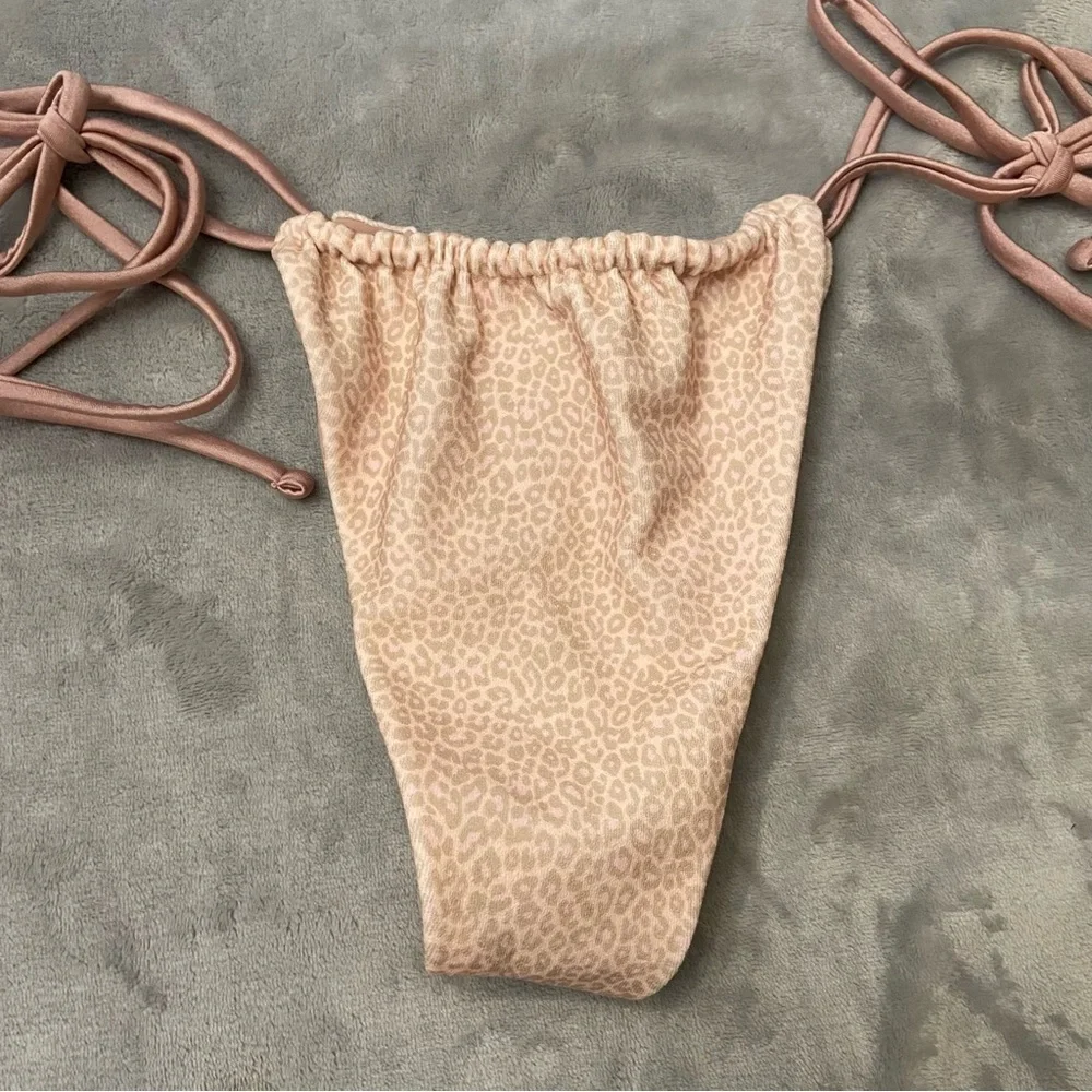 New! Frankie’s Bikinis Coco Cheetah Tia Terry String Bikini Bottom 10747